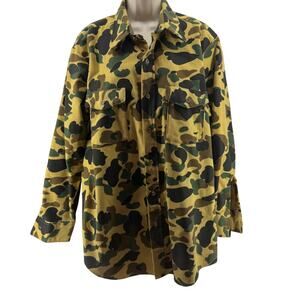 Vintage Key Imperial Sanforized Frogskin Camo Button Front Mens XL